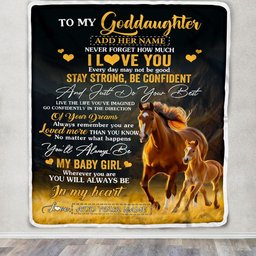 Personalized To My Goddaughter Gifts Blanket Horse Never Forget How Much I Love You Goddaughter Birthday Graduation Christmas Customized Fleece Throw Blanket