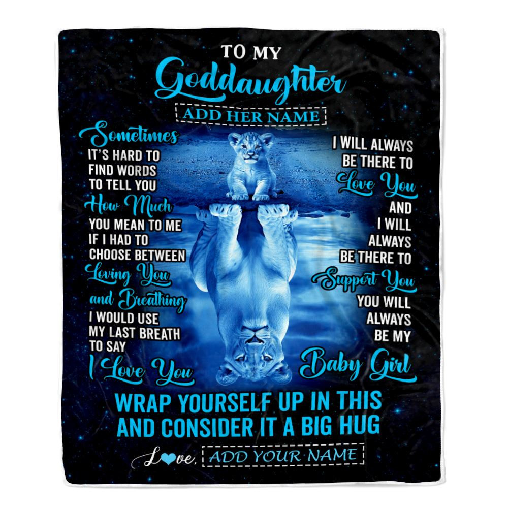Personalized To My Goddaughter Gifts From Godmother Uncle Blanket Sometimes Lion Goddaughter Birthday Gifts Graduation Christmas Customized Fleece Blanket