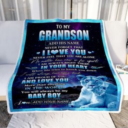 Personalized To My Grandson Gifts From Grandma Gigi Blanket I Love You Lion Birthday Gift Ideas For Grandson Graduation Christmas Customized Fleece Blanket
