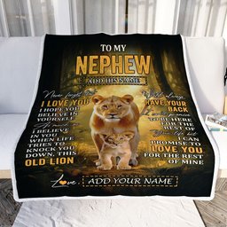 Personalized To My Nephew Lion Blanket From Aunt Auntie Never Forget That I Love You Niece Birthday Gifts Graduation Christmas Customized Fleece Blanket