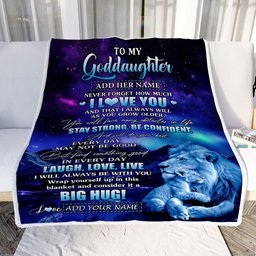 Personalized To My Goddaughter Gifts From Uncle Laught Love Live Lion Great Goddaughter Birthday Gifts Graduation Christmas Customized Fleece Throw Blanket
