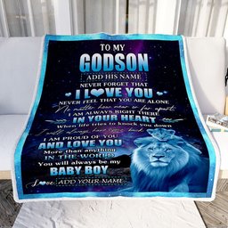 Personalized To My Godson Gifts From Godfather Uncle Blanket I Love You Lion Birthday Gift Ideas For Godson Graduation Christmas Customized Fleece Blanket