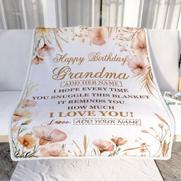 Personalized Birthday Gifts For Grandma Gifts From Granddaughter Blanket Yellow Happy Birthday Grandma Unique Gift Bday Customized Fleece Blanket