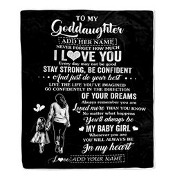 Personalized To My Goddaughter Gifts From Godmother Blanket Never Forget How Much I Love You Goddaughter Birthday Graduation Christmas Fleece Throw Blanket