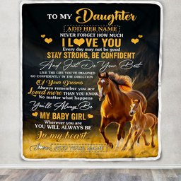 Personalized To My Daughter Gifts From Mom Dad Blanket Horse Never Forget How Much I Love You Daughter Birthday Graduation Christmas Customized Fleece Blanket