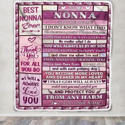 Personalized To My Nonna Gifts Blanket From Granddaughter Grandson Wood Thank You For All Gifts For Nonna Mothers Day Birthday Christmas Fleece Throw Blanket