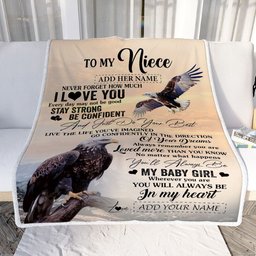 Personalized To My Niece Gifts From Aunt Uncle Blanket Eagle Never Forget How Much I Love You Niece Birthday Graduation Christmas Customized Fleece Blanket