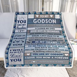 Personalized To My Godson Blanket From Godmother Aunt Wood I Closed My Eyes Gifts For Godson Birthday Gifts Graduation Christmas Customized Fleece Blanket