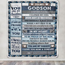 Personalized To My Godson Blanket From Godmother Aunt Wood I Closed My Eyes Gifts For Godson Birthday Gifts Graduation Christmas Customized Fleece Blanket