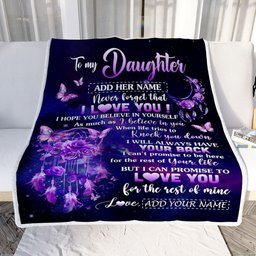 Personalized To My Daughter Gifts Blanket From Mom Dad Floral Butterfly Love You Daughter Birthday Gifts Graduation Christmas Customized Fleece Blanket