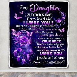 Personalized To My Daughter Gifts Blanket From Mom Dad Floral Butterfly Love You Daughter Birthday Gifts Graduation Christmas Customized Fleece Blanket