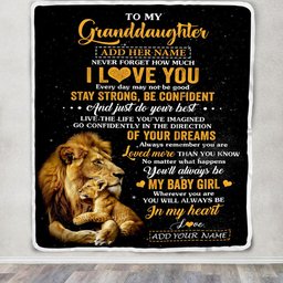 Personalized To My Granddaughter Gifts From Grandpa Blanket Lion Never Forget How Much I Love You Granddaughter Birthday Graduation Christmas Fleece Blanket