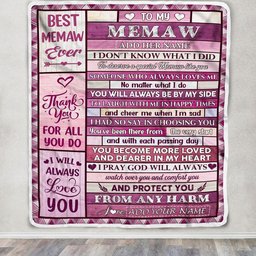 Personalized To My Memaw Gifts Blanket From Granddaughter Grandson Wood Thank You For All Gifts For Memaw Mothers Day Birthday Christmas Fleece Throw Blanket