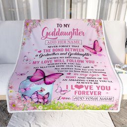 Personalized To My Goddaughter Butterfly Blanket From Godmother The Bond Between Goddaughter Birthday Gifts Graduation Christmas Customized Fleece Blanket