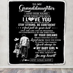 Personalized To My Granddaughter Gifts From Grandpa Blanket Never Forget How Much I Love You Granddaughter Birthday Graduation Christmas Fleece Throw Blanket