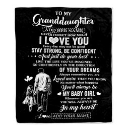 Personalized To My Granddaughter Gifts From Grandpa Blanket Never Forget How Much I Love You Granddaughter Birthday Graduation Christmas Fleece Throw Blanket