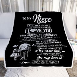 Personalized To My Niece Gifts From Uncle Blanket Never Forget How Much I Love You Niece Birthday Graduation Christmas Customized Fleece Throw Blanket