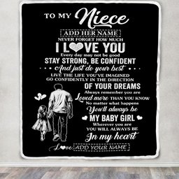 Personalized To My Niece Gifts From Uncle Blanket Never Forget How Much I Love You Niece Birthday Graduation Christmas Customized Fleece Throw Blanket