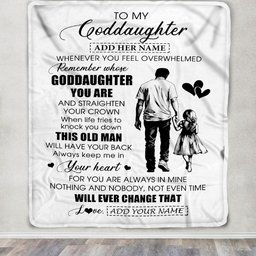 Personalized To My Goddaughter Gifts Blanket From Uncle Whenever Man Unique Birthday Gifts For Goddaughter Graduation Christmas Custom Fleece Throw Blanket