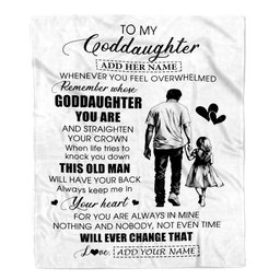 Personalized To My Goddaughter Gifts Blanket From Uncle Whenever Man Unique Birthday Gifts For Goddaughter Graduation Christmas Custom Fleece Throw Blanket