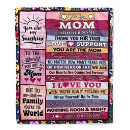 Personalized To My Mom Gifts Blanket From Daughter Son Wood You Are The Mom Birthday Gifts Mothers Day Christmas Customized Fleece Throw Blanket
