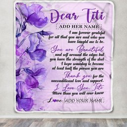 Personalized To My Titi Gifts From Niece Nephew Blanket Flower You Are Beautiful Gifts For Titi Mothers Day Birthday Christmas Customized Fleece Throw Blanket