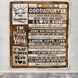 Personalized Gifts For Goddaughter From Aunt Blanket Wood Love You Mothers Day Goddaughter Gifts Birthday Graduation Christmas Customized Fleece Throw Blanket