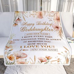 Personalized Birthday Gifts For Goddaughter Gifts From Godmother Blanket Yellow Happy Birthday Goddaughter Unique Gift Bday Customized Fleece Blanket