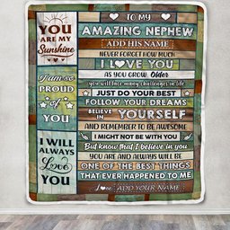 Personalized To My Amazing Nephew Gifts Blanket From Aunt Uncle Auntie Wood Your Dream Gifts For Nephew Birthday Gift Graduation Christmas Fleece Blanket