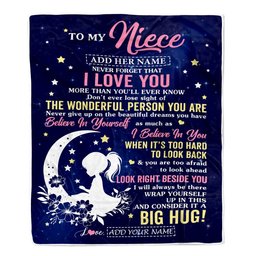 Personalized To My Niece Gifts From Aunt Uncle Auntie Blanket Floral Moon Birthday Gifts For Niece Graduation Wedding Christmas Customized Fleece Blanket