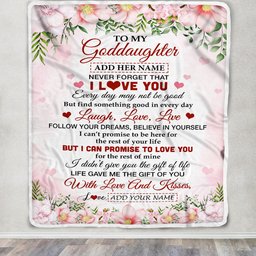 Personalized To My Goddaughter Gifts Blanket From Aunt Floral I Love You Birthday Gifts For Goddaughter Graduation Christmas Customized Fleece Throw Blanket