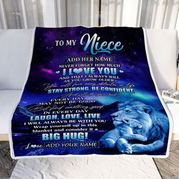 Personalized To My Niece Gifts From Uncle Blanket Laught Love Live Lion Great Niece Birthday Gifts Graduation Christmas Customized Fleece Throw Blanket
