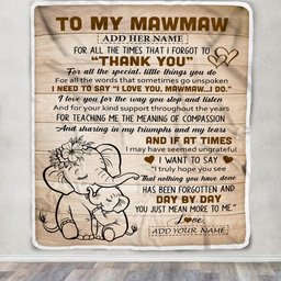 Personalized To My Mawmaw Gift Blanket From Granddaughter Elephant Thank You Best Mawmaw Birthday Gifts Mothers Day Christmas Custom Name Fleece Blanket