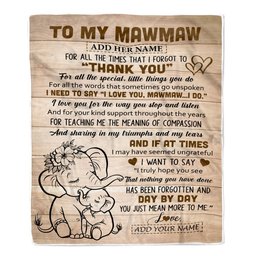Personalized To My Mawmaw Gift Blanket From Granddaughter Elephant Thank You Best Mawmaw Birthday Gifts Mothers Day Christmas Custom Name Fleece Blanket