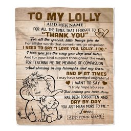 Personalized To My Lolly Gift Blanket From Granddaughter Elephant Thank You Best Lolly Birthday Gifts Mothers Day Christmas Custom Name Fleece Blanket
