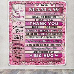 Personalized To My Mamaw Gifts Blanket From Granddaughter Wood Thank You Best Mamaw Birthday Gifts Mothers Day Christmas Custom Name Fleece Blanket