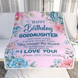 Personalized Happy Birthday Goddaughter Gifts From Godmother Blanket Floral Flower For Goddaughter Gifts Birthday Customized Fleece Blanket