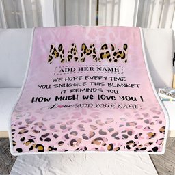 Personalized To My Mamaw Gifts From Granddaughter Grandson Blanket Pink Leopard Happy Birthday Gifts For Mamaw Mothers Day Christmas Customized Fleece Blanket