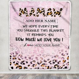 Personalized To My Mamaw Gifts From Granddaughter Grandson Blanket Pink Leopard Happy Birthday Gifts For Mamaw Mothers Day Christmas Customized Fleece Blanket