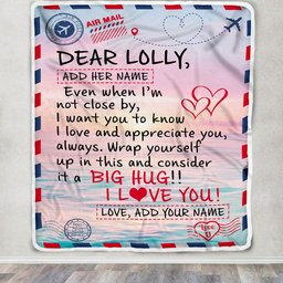 Personalized To My Lolly Blanket From Granddaughter Grandson Letter Mail To Lolly Gifts Happy Birthday Gifts Mothers Day Christmas Custom Name Fleece Blanket