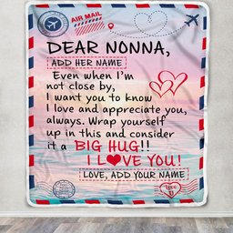 Personalized To My Nonna Blanket From Granddaughter Grandson Letter Mail To Nonna Gifts Happy Birthday Gifts Mothers Day Christmas Custom Name Fleece Blanket