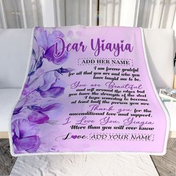 Personalized To My Yiayia Gifts From Granddaughter Grandson Blanket Flower You Are Beautiful Gifts For Yiayia Mothers Day Birthday Christmas Fleece Blanket