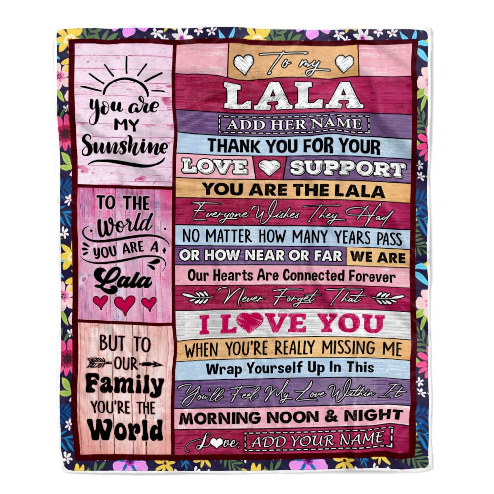 Personalized To My Lala Gifts Blanket From Granddaughter Grandson Wood You Are The Lala Birthday Gifts Mothers Day Christmas Customized Fleece Blanket