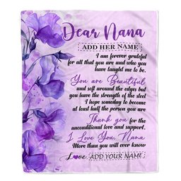 Personalized To My Nana Gifts From Granddaughter Grandson Blanket Flower You Are Beautiful Gifts For Nana Mothers Day Birthday Christmas Fleece Blanket