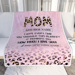 Personalized To My Mom Gifts From Daughter Son Blanket Pink Leopard Happy Birthday Gifts For Mom Mothers Day Christmas Customized Customized Fleece Blanket