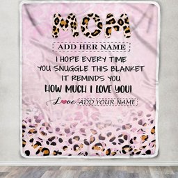 Personalized To My Mom Gifts From Daughter Son Blanket Pink Leopard Happy Birthday Gifts For Mom Mothers Day Christmas Customized Customized Fleece Blanket
