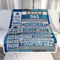 Personalized To My Dad Blanket Gifts For Fathers Day Wood From Daughter Son My Dad Here Best Friend Father Birthday Gifts Christmas Customized Fleece Blanket