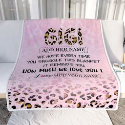 Personalized To My Gigi Gifts From Granddaughter Grandson Blanket Pink Leopard Happy Birthday Gifts For Gigi Mothers Day Christmas Customized Fleece Blanket