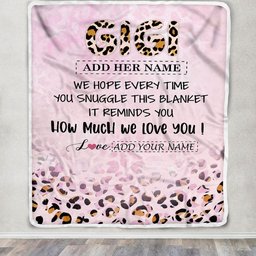 Personalized To My Gigi Gifts From Granddaughter Grandson Blanket Pink Leopard Happy Birthday Gifts For Gigi Mothers Day Christmas Customized Fleece Blanket