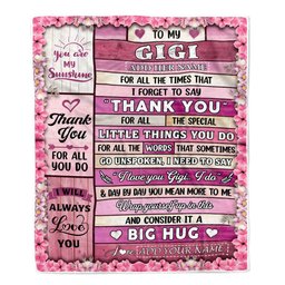 Personalized To My Gigi Gifts Blanket From Granddaughter Grandson Wood Thank You Best Gigi Birthday Gifts Mothers Day Christmas Custom Name Fleece Blanket